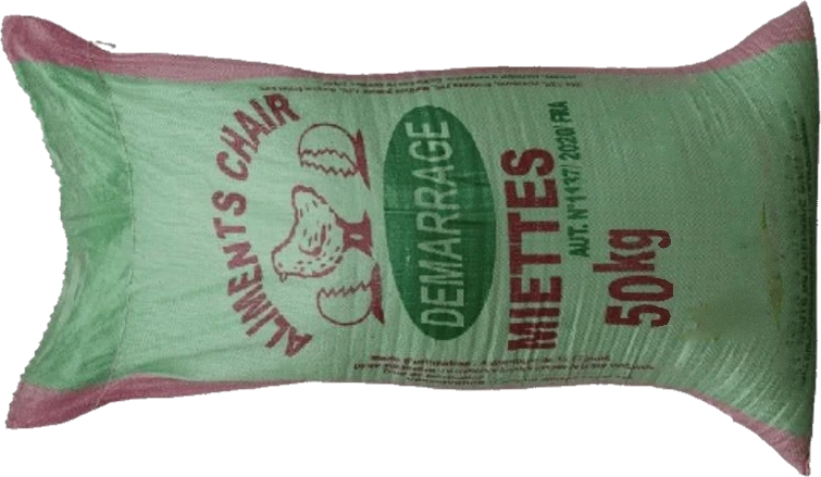 Bag of broiler starter feed in crumbs, 50 kg